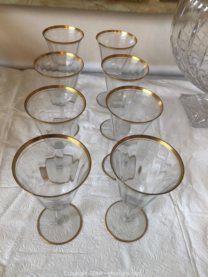 Tall Gold Rimmed Cocktail Glasses - Set of 8