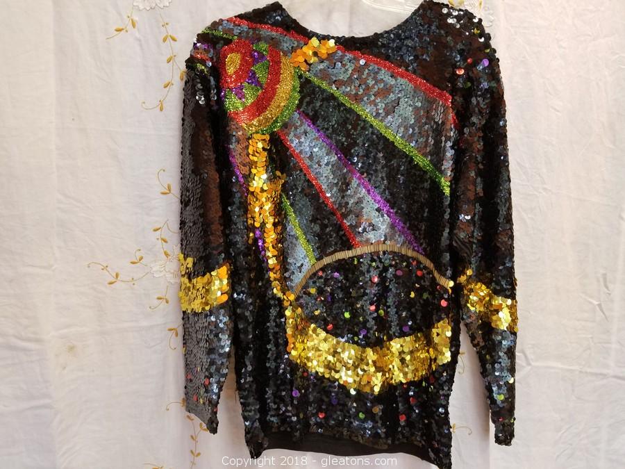 colorful sequin top