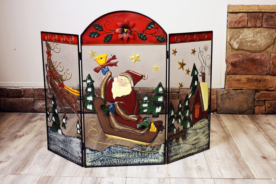 Christmas fireplace screen  Decorative fireplace cover screen