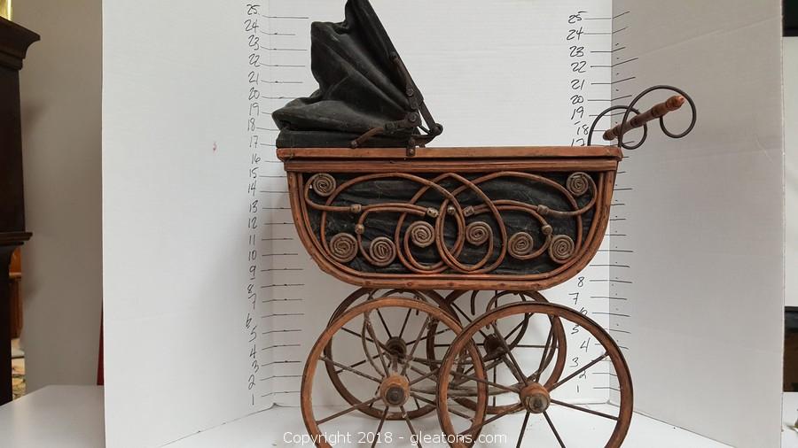 antique wicker baby doll carriage