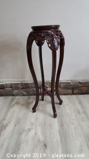 Asian High Side Table Flower Stand Marble Insert 
