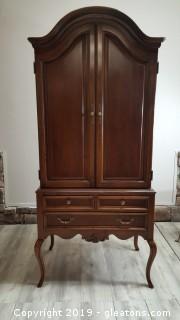Lexington Pecan Wood Armoire/Wardrobe/French Style Highboy