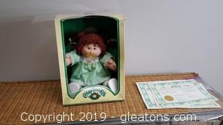 Original In Box Cabbage Patch Doll With Paper Work Like "New"