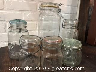 Lot of Vintage Preserve and Storage Jars