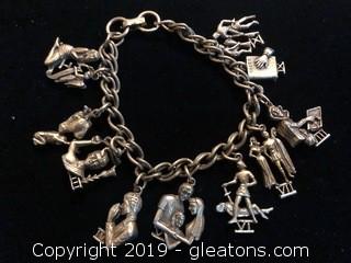 Vintage 10 commandents charm bracelet