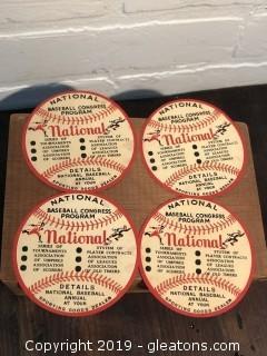 Antique 1930's National Baseball Congress Program Decals A