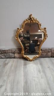 Vintage Gold Guilted Wall Hanging Picture Mirror 