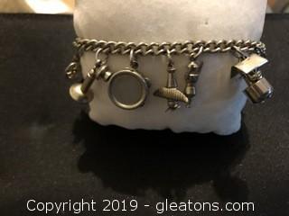 Vintage Stainless Stell Housewives Charm Bracelet A