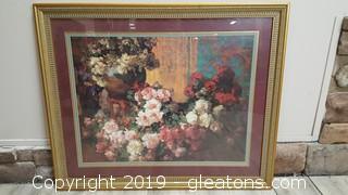 Large Nicely Framed Floral Print 