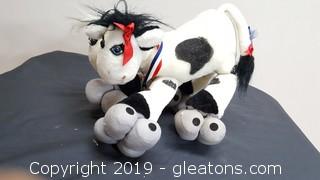 Vintage 1987 Up In The Air Two (2) Headed Jersey Cow On Skates Plush Animal 