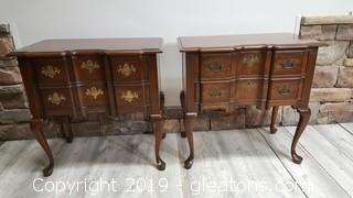Very Nice Well Kept Vintage Pennsylvania House PR Of Side Tables With (2) Drawers