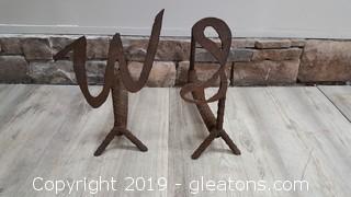 Handmade Vintage Initial Log Fireplace Inserts