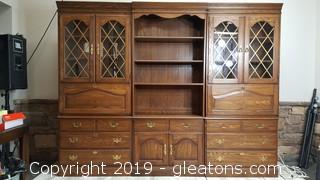 (6) Piece Wall Unit Pennsylvania House Credenza Desk/Book Case