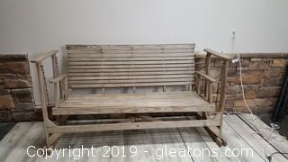 Large Handmade Wooden outdoor Glider Swing