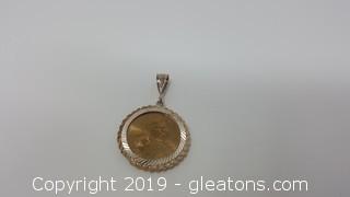 Mint Sacagawea Coin In Sterling Bezel 