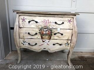 Distressed Hand Painted Bombe Chest