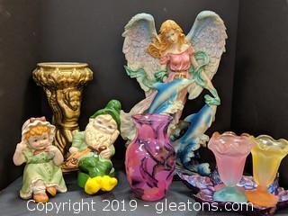 Box Lot - Whimsical Figurines & Vases 