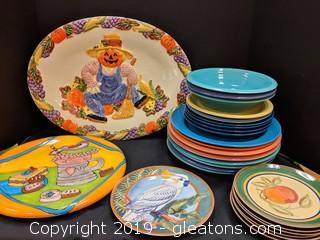 Box Lot "Colorful Platters & Plates" 