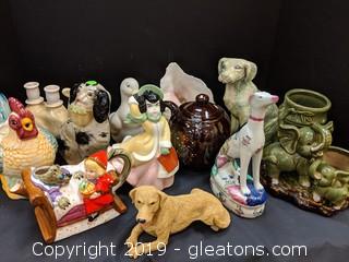 Box Lot Ceramic Figurines 