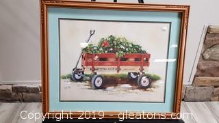 Golden/Wagon Well Framed Matted Wall Art
