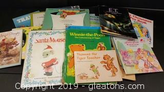 Lot of Vintage Children Books, Some Walt Disney, E.T., Thomas the Tiger 